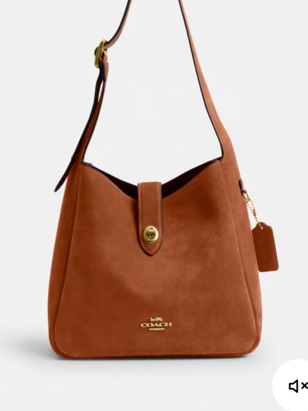 Coach Hadley Convertible Crossbody Bag - Chestnut Brown with Gold Hardware